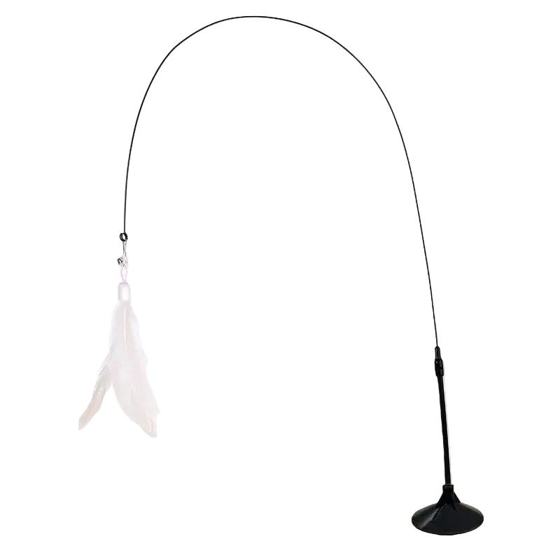 Strong Suction Cup Cat Wand Toy – Interactive Self-Play Feather Rod
