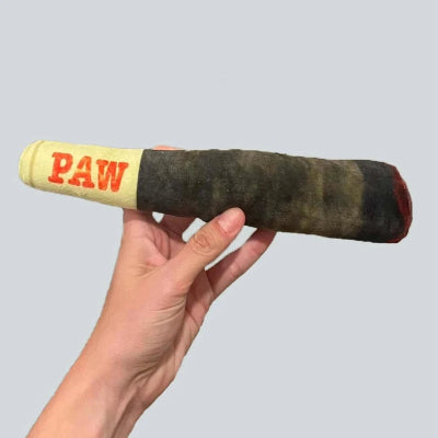 Squeaky Plush Dog Toy – Cigar Design