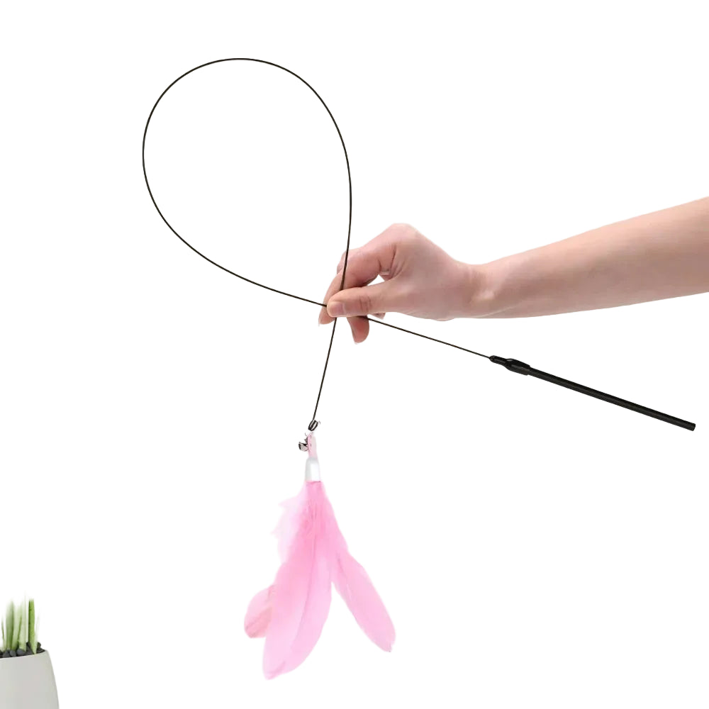 Strong Suction Cup Cat Wand Toy – Interactive Self-Play Feather Rod