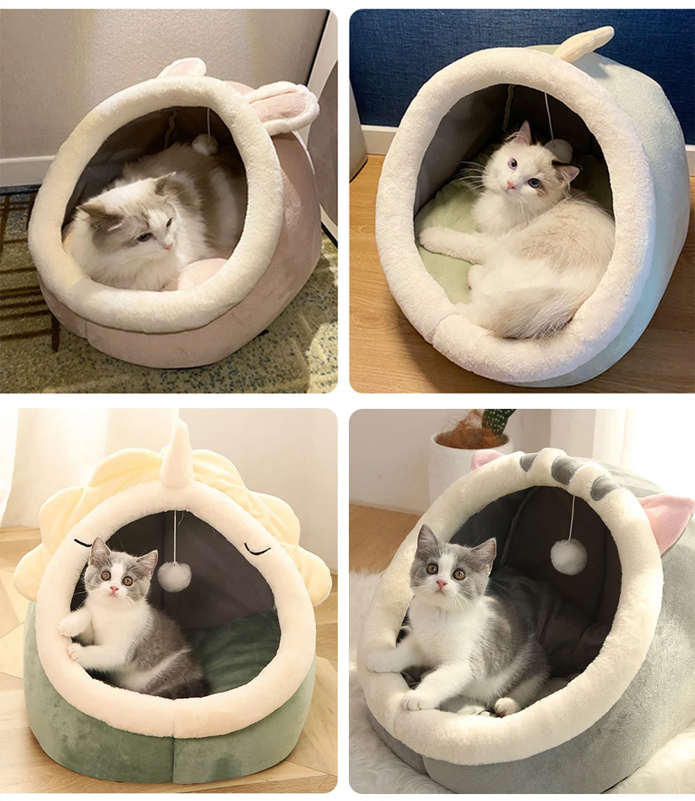 Deep Sleep Cat Cave Bed for Cats & Small Dogs
