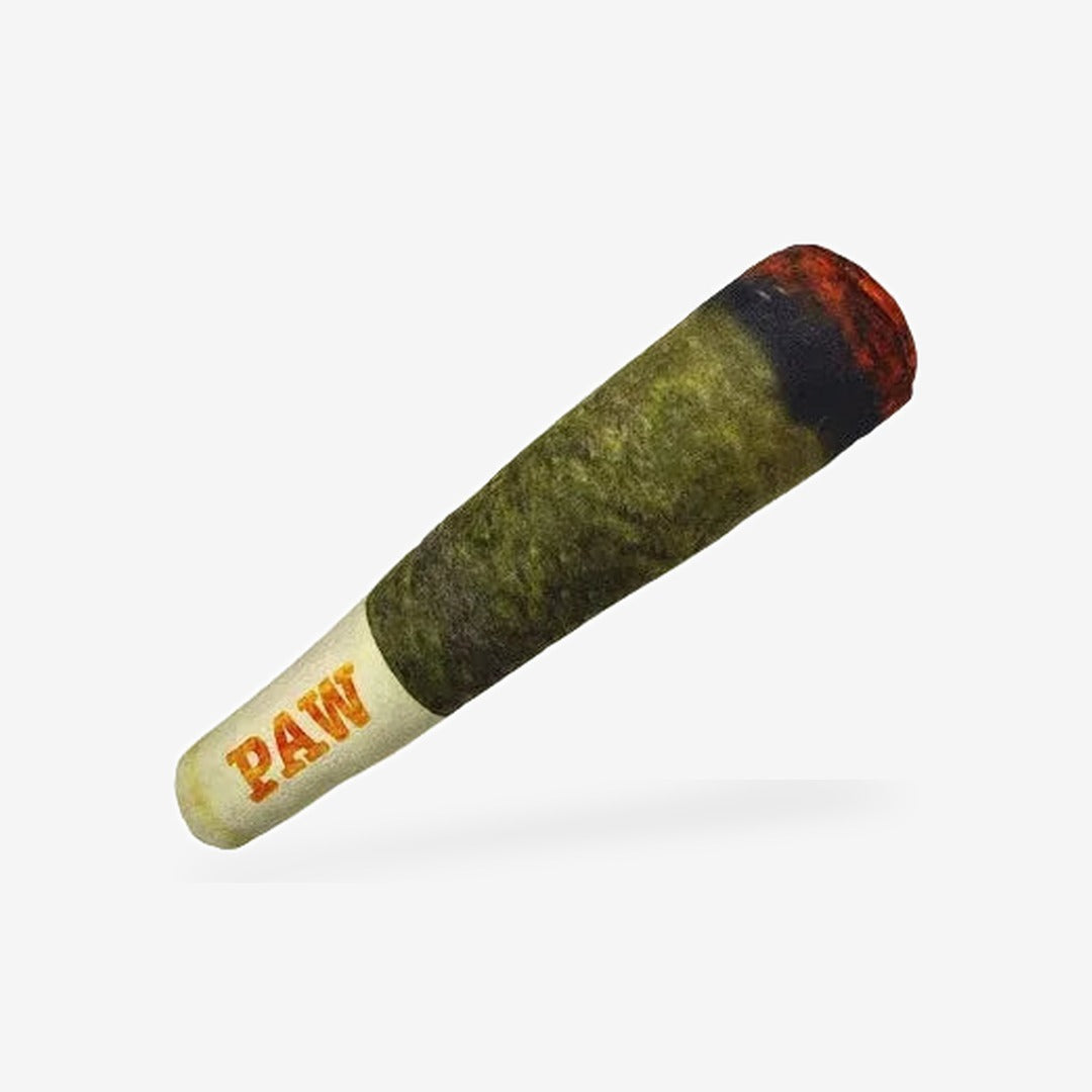 Squeaky Plush Dog Toy – Cigar Design