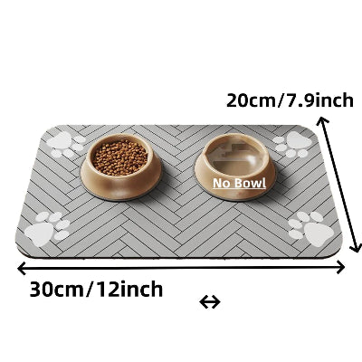 Absorbent Pet Feeding Mat with Waterproof Rubber Backing