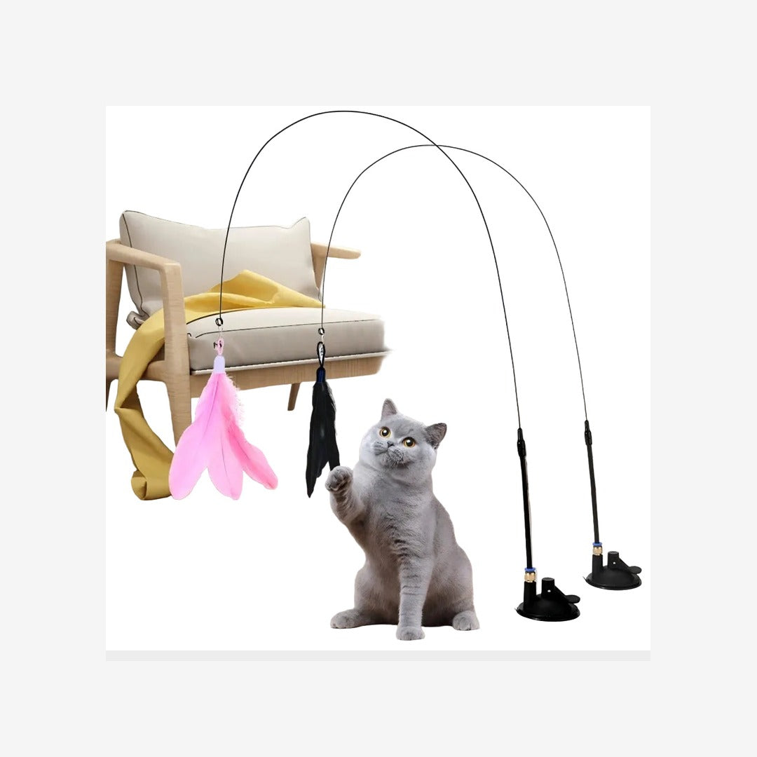 Interactive Feather Wand Cat Toy