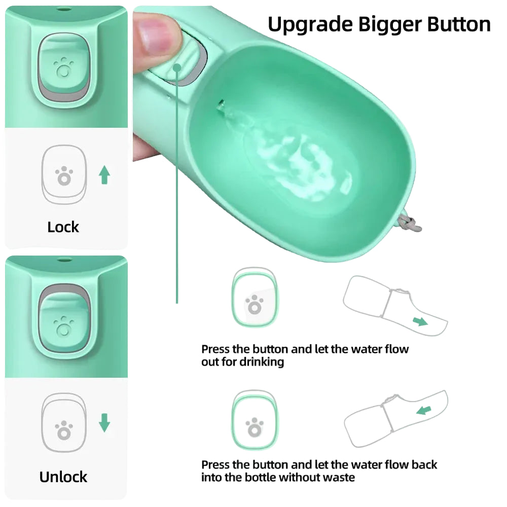 Portable Pet Water Bottle – Leakproof Outdoor Bowl